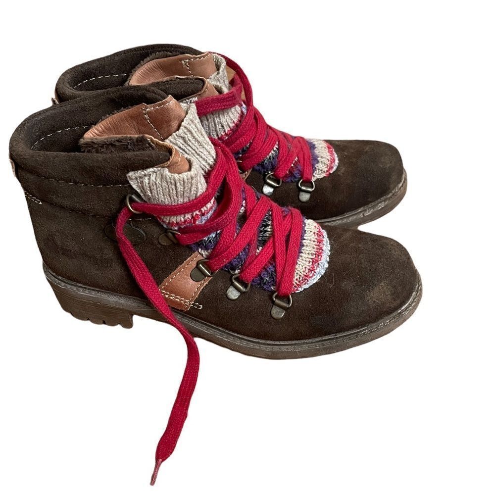 Eric Michael suede upper hiking boots sz 6.5